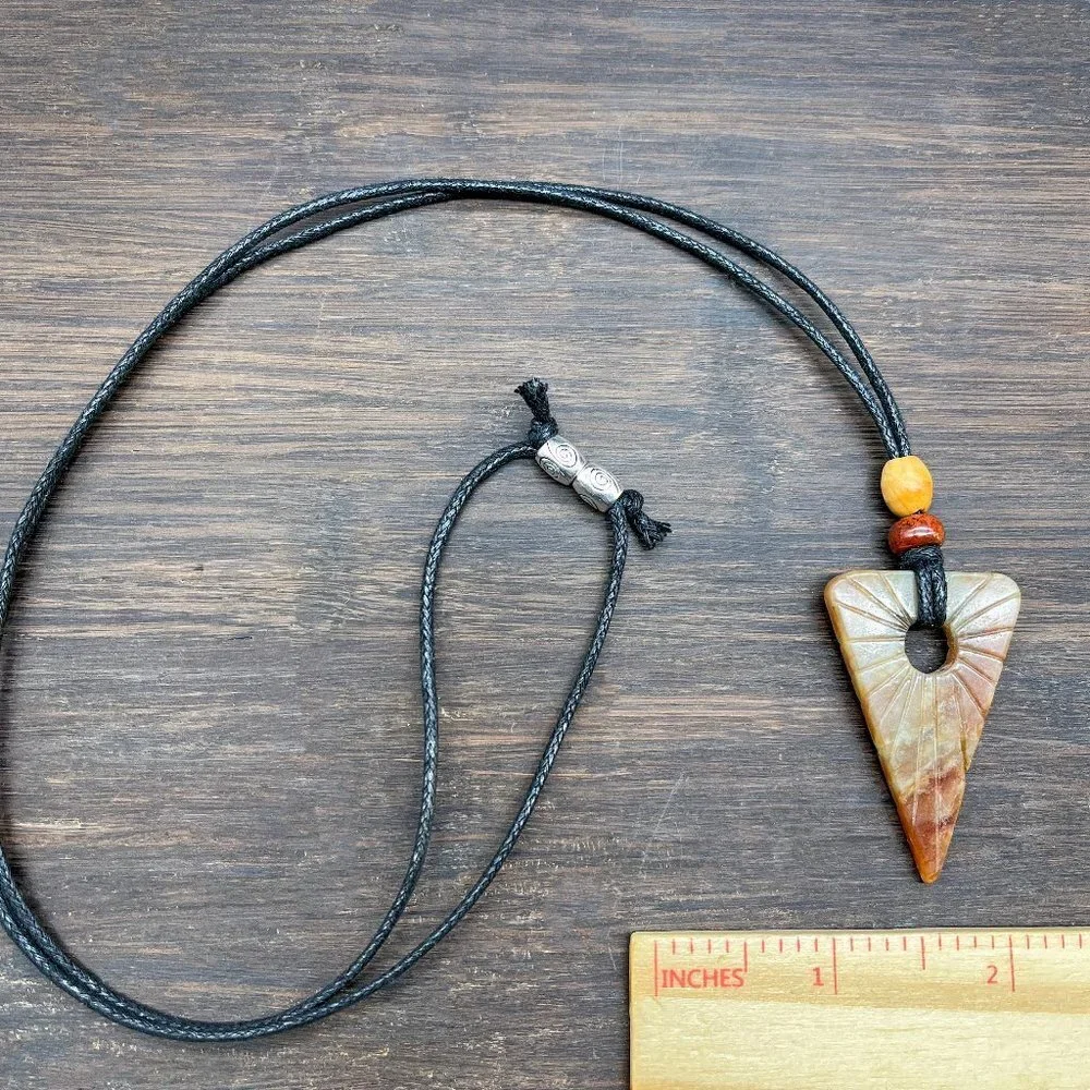 Serpentine Arrow Gemstone Necklace | Handmade